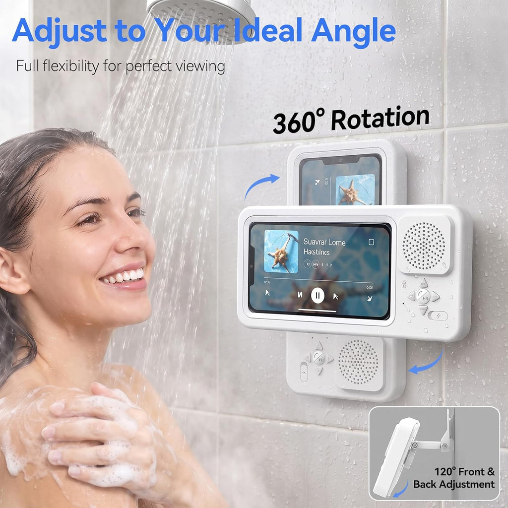 Shower Phone Holder Wireless Bluetooth Speaker Waterproof