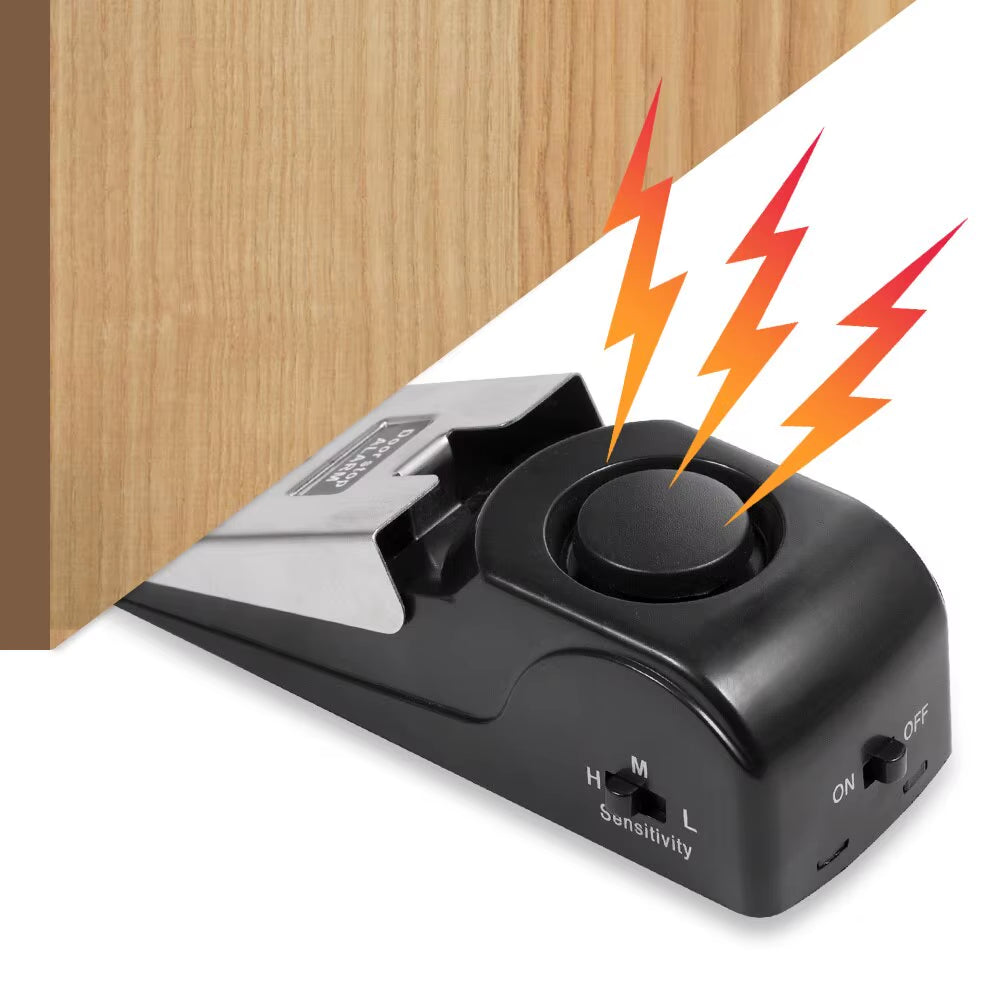 2 Pack Wireless Door Stop Alarm System 125Db Loud Home Security Anti-Theft Door Block System Portable Doorstop Preasure Alarm