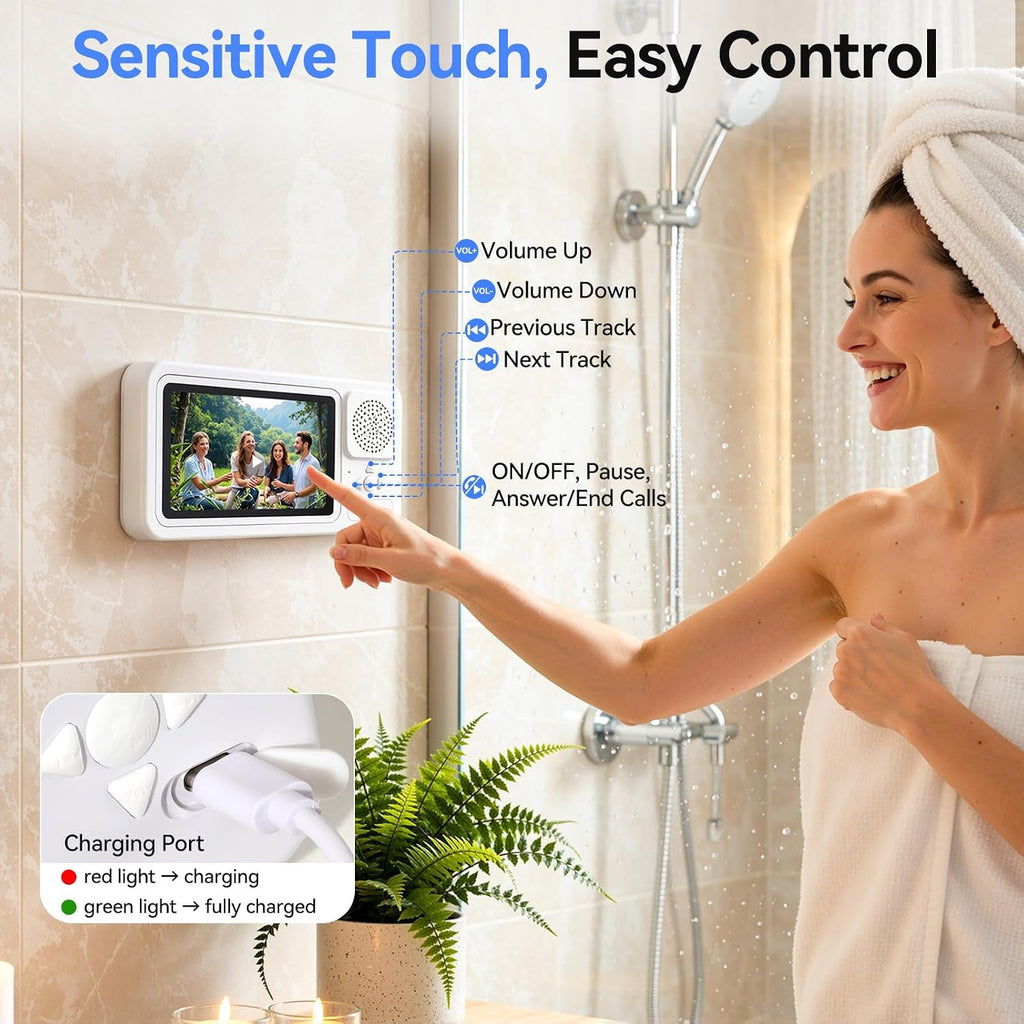 Shower Phone Holder Wireless Bluetooth Speaker Waterproof